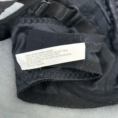 Delicates Vintage Bra 36C Black Lace Unlined Underwire Stretch Satin Sexy Retro