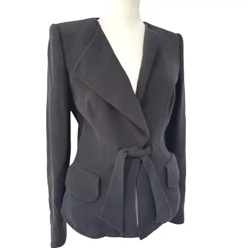 Giorgio Armani Vintage Borgo 21 100% Silk Black Blazer Jacket Made in Italy 36