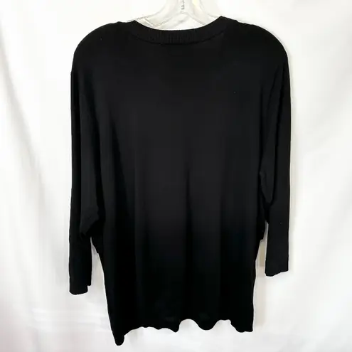 August Silk Plus Size 1X Sweater Black Silk Lace Faux Set Career Office 1368