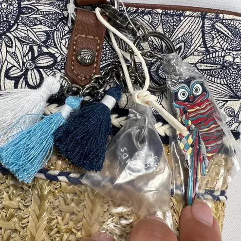 Sakroots Ellis Small Straw Satchel Shoulder Bag New Condition Tassels Owl Charm