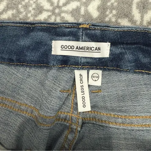 Good American  Good Legs Crops In‎ Blue261 Ripped Knees Size 12/31