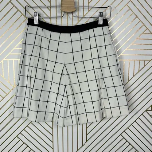 Proenza Schouler Ivory Windowpane Check Skort Skirted Shorts Size 4