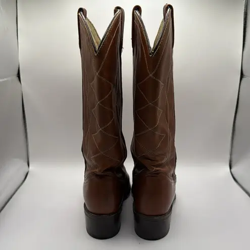 VTG. ACME Avoniti Hypalon Oil Resistant Brown Leather Cowboy Boots SZ 7.5