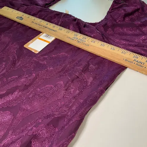 Mason & Belle Womens Floral Long Sleeve Blouse - Size S Purple top lined career