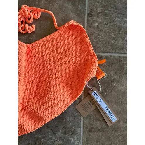 SKIMS Crochet Swim Handkerchief Top Orange Size Small