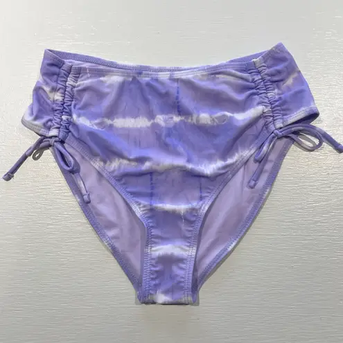 California Waves New Tie Dye High Waisted Bikini Swim Bottoms Purple