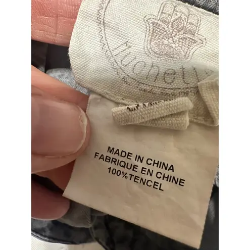 Muche Muchette Women's Gray Puff Sleeve Button Up Shirt Top Tencel Size S/M Size M