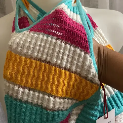 Solid & Striped Women's Blue Striped Sleeveless V-Neck Sheath Dress Size S