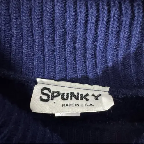 Vintage Spunky Made in USA Blue Knit Striped Sweater One Size/ Large