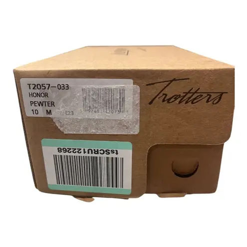 Trotters Honor Pewter Women's Leather Flexible Square Toe Flat Shoes Size 10M