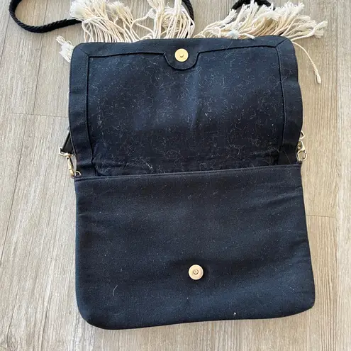 Stella & Dot Womens Macrame Style Fringe Shoulder Purse