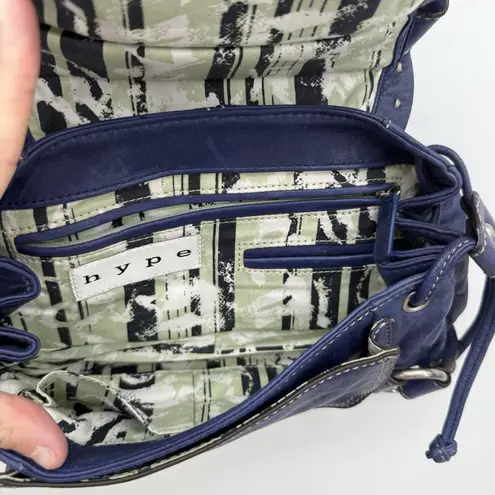 Hype Blue/Purple Leather Buckle Shoulder Bag Y2k Style Blue