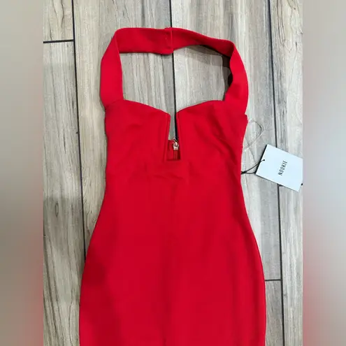 Nookie NWT Destiny Halter Midi Dress in Red Sz XS $250