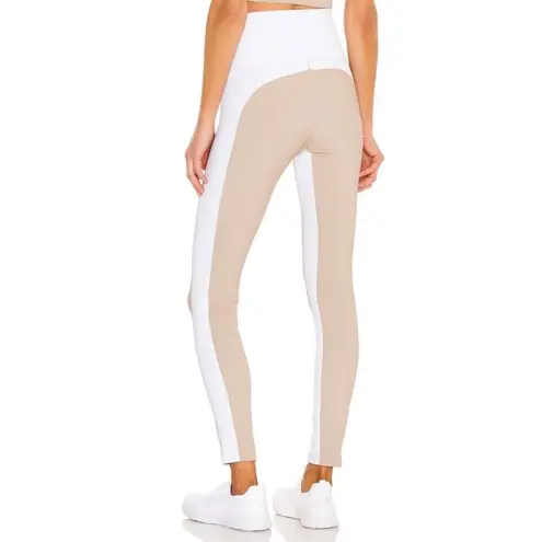 Beach Riot Ribbed Colorblock Athletic Workout Leggings Tan White Neutral Size XL