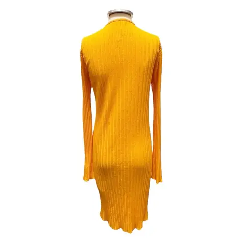 Simon Miller Limosa Ribbed Knit Midi Open Front Cardigan Sweater Size Small Yellow