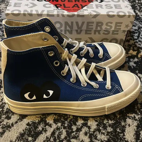 COMME des GARÇONS PLAY Blue Converse Edition Half Heart Chuck 70 Sneakers Size 8 - Image 4