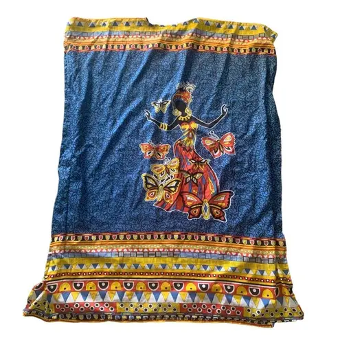 Gypsie Blu kaftan swim cover up one size large xl medium blue dancing beach Orange