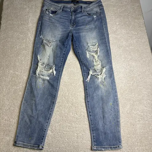 Judy Blue Women's Jeans 15/23 Boyfriend Fit High Rise Tummy Control Distressed