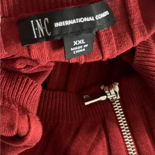 INC New International Concepts Ribbed brick Color Blouse