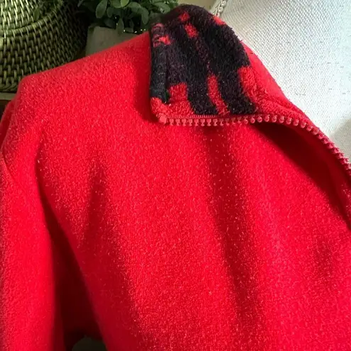 Vintage Ugly Christmas Santa Whip Stitch Qtr Zip Fleece Sweatshirt Size M