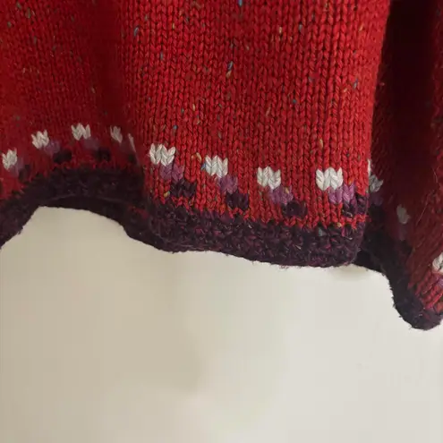 Plus size Venezia Jeans Red V neck Long Sleeve wool blend sweater