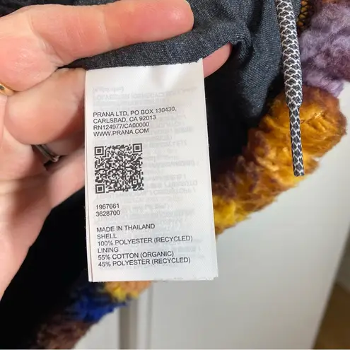 prAna Polar Escape Snap Up Women’s Jacket size large Multi Wine chenille fleece