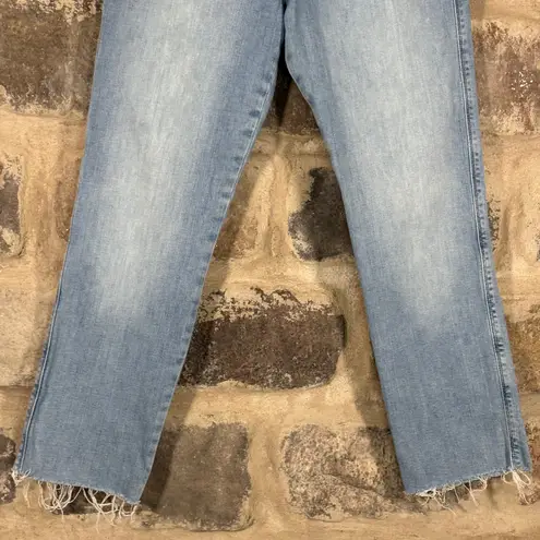 Frame Le Sylvie Crop Jeans Light Wash Raw Hem Size 30