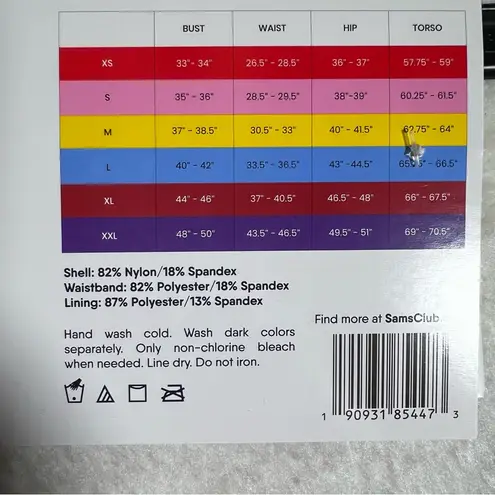 NWT Lands’ End Black and White Front Zip Swim Dress Size XL