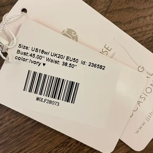 JJ's House NWT JJ’s House A-line V-Neck Mini Chiffon Homecoming Dress Ivory Ruffle sz 18W