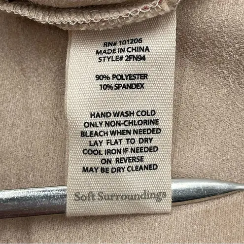 Soft Surroundings New Medium Draped Jacket Cardigan Rustic Botanical Faux Suede