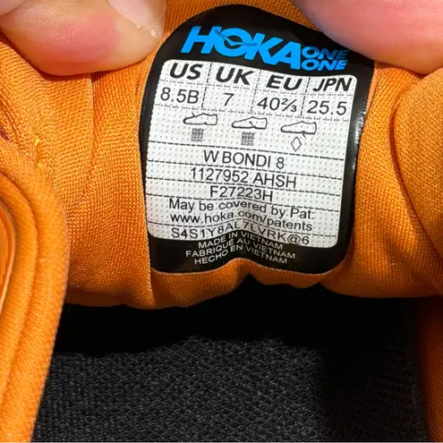 Hoka One One Women’s 8.5B Amber Haze Bondi 8 Shoes Running Walking Performance