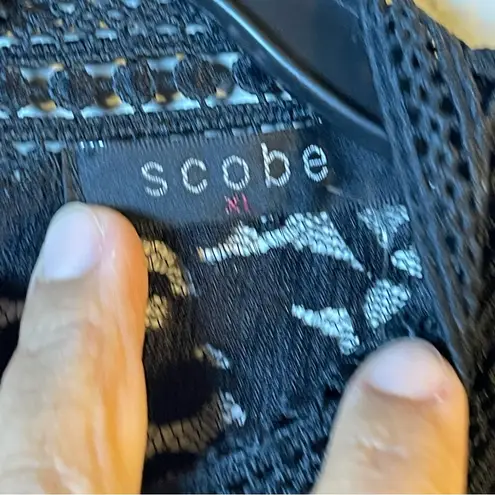 Scobe Elegant Black Lace peplum Top SZ:XL