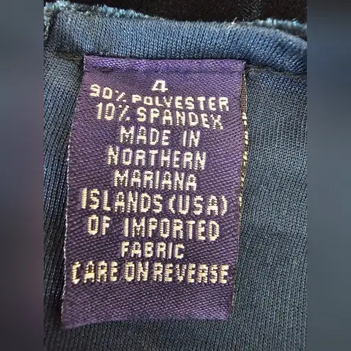 Hillard & Hanson Dark Green Velvet Bow Detail Dress Midi Dress Short Sleeve Back Slit Size 4