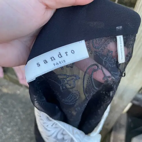 Sandro  PARIS LACE BUTTON DOWN BLOUSE