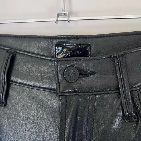 MOTHER Denim MOTHER Faux Leather The Insider Cropped Bootcut Pants Wax On Wax Off Black