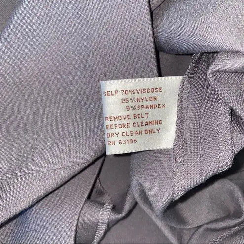 Suzi Chin Steel Gray Drape Classic Cowl Neck Sleeveless Sheath Dress Size 8