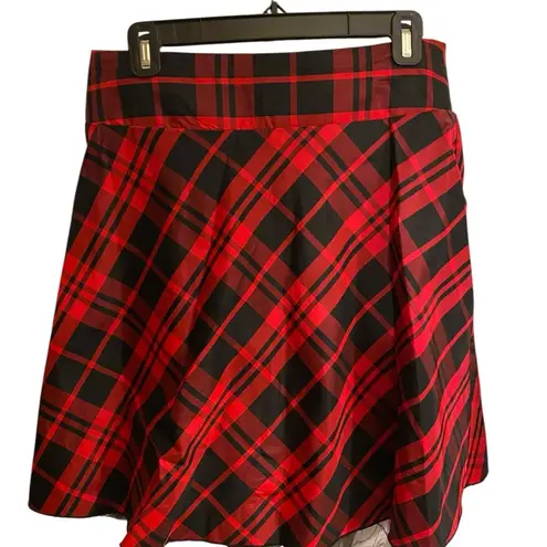 Heart soul vintage 90s red & black plaid circle skirt with tool ruffle underskirt