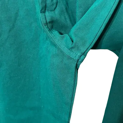 Big Bud Press Trousers Women’s Petite Small Green High Rise Relaxed Fit Cotton Size 26