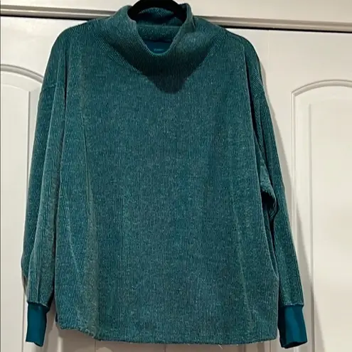 Nike  therma-fit yoga luxe teal textured pull over cowl neck 1X‎