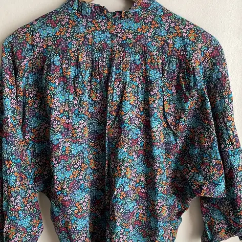 DOEN The Rose Top Navy Lady Bird Floral Print Blue