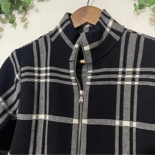 Ralph Lauren  Black & White Plaid Zip Up Cotton Jacket Shacket Medium