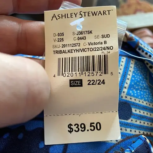 Ashley Stewart paisley sleeveless blouse 22/24 NWT