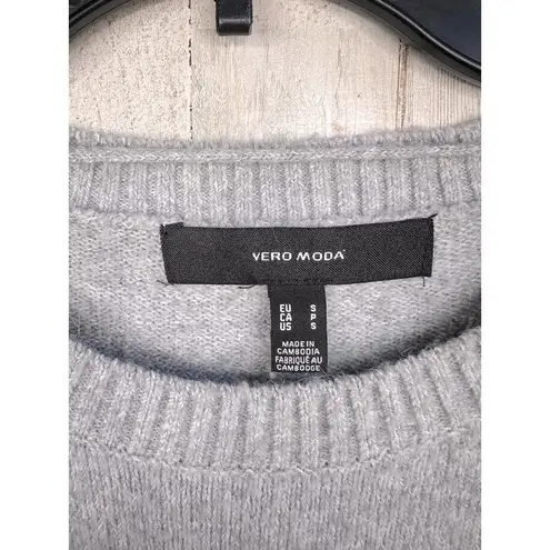 VERO MODA Gray Doffy Long Sleeve Knit Crew Neck Sweater Dress Size S
