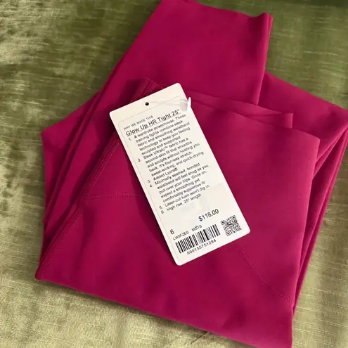 Lululemon  Glow Up Super-High-Rise Tight 25" in Magenta Smoke Size 6 New