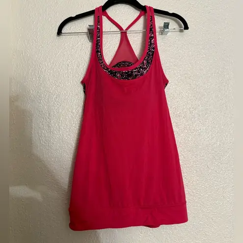 Lululemon  MINIMALIST TANK BOOM JUICE PINK SIZE 6 RACERBACK BUILT IN BRA