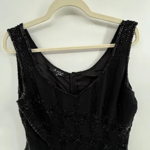 JKara Black Beaded Tank Top 1X Sleeveless Formal Evening Cocktail Plus Size
