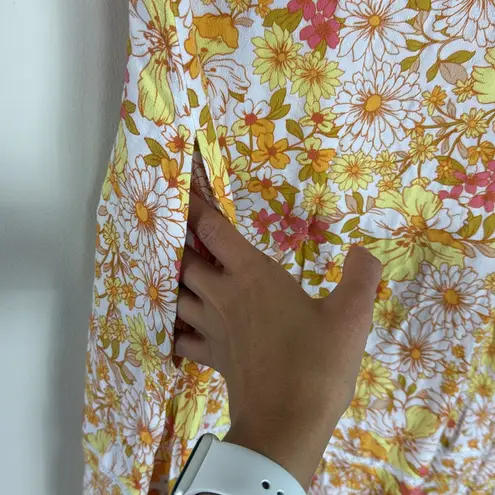 Idyllwind Floral Crochet Trim Pocketed Mini Dress Size Medium