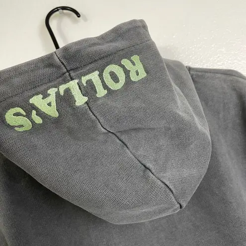 Revolve Rollas X MTV Hoodie Sweatshirt Small Washed Gray Graphic French Terry