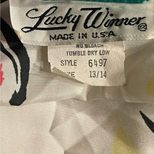 Lucky Winner Vintage Juniors Red, Blue, & White Short Sleeve Artistic Tee Sz 13