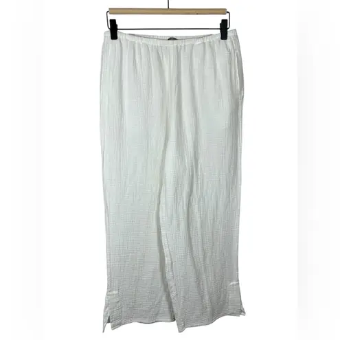 Habitat Women’s White Gauze Seaside Crop Pant Beach Resortwear Minimalist Small
